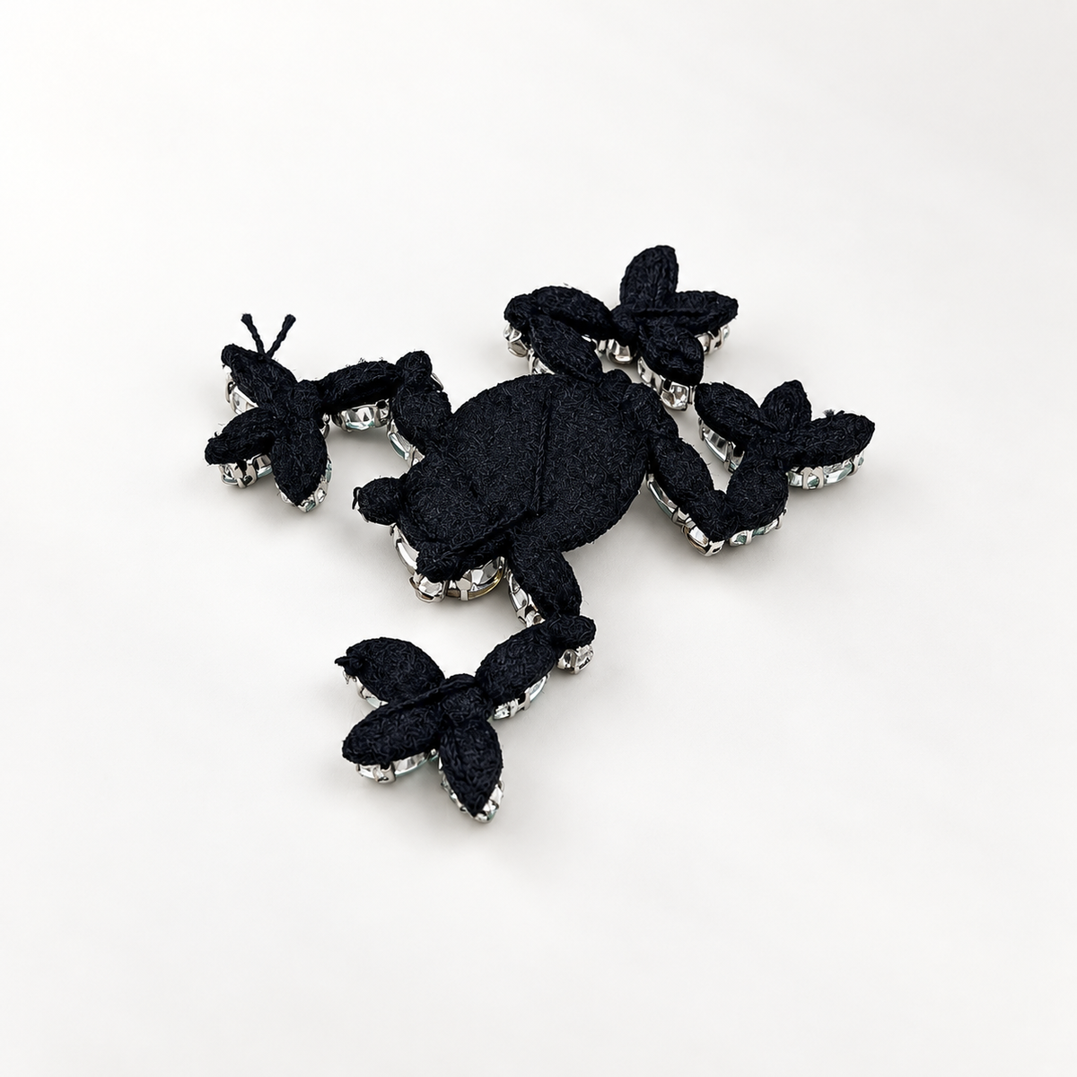 Green Crystal Frog Sew-On Patch | Jeweled Frog Appliqué