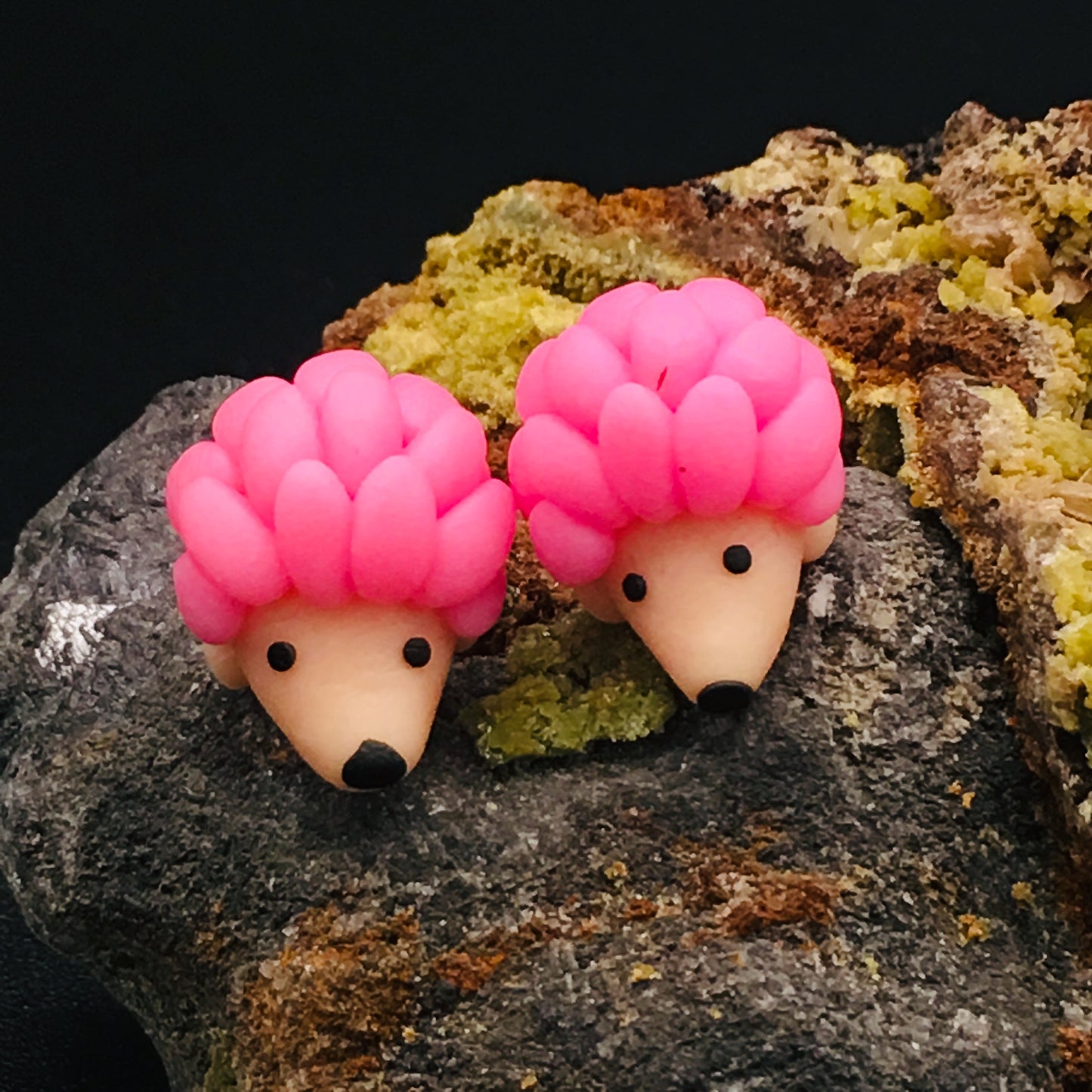 Quirky Clay Hedgehog Stud Earrings - Handcrafted Funky Animal Jewelry for Women, Boho Style Statement Pieces | Perfect Minimalist Gift