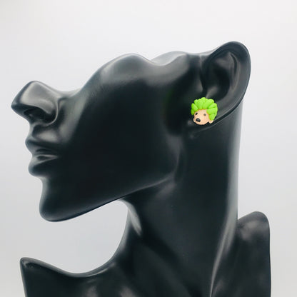 Quirky Clay Hedgehog Stud Earrings