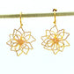 14K Gold Plated Hoop Earrings Featuring Handmade Wire Flower, Boho-Chic Natural Inspired Jewelry, Lightweight and Elegant Gift