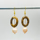 Natural Jasper Stone Earrings with Freshwater Pearl Dangles, Boho-Chic for Everyday Wear