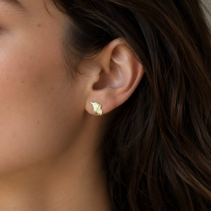 Gold-Tone Elephant Stud Earrings | Minimalist Animal Jewelry