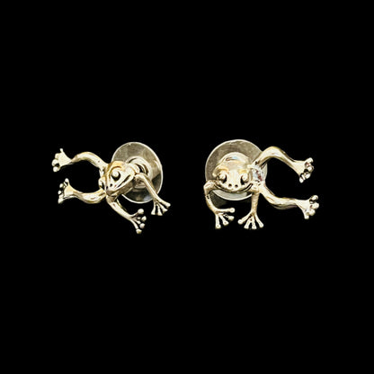 Silver Frog Stud Earrings