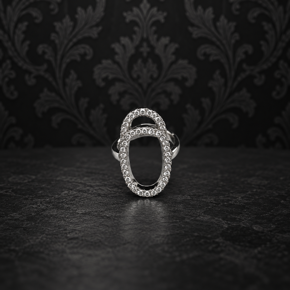 Gothic Crystal Fingernail Rings | Adjustable Silver-Tone Nail Tip Statement Jewelry