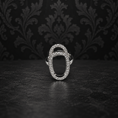 Gothic Crystal Fingernail Rings | Adjustable Silver-Tone Nail Tip Statement Jewelry