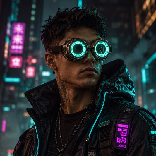 Glowing Steampunk Goggles Handmade | Copper Cyberpunk X-Ray Goggles | Halloween Costume, Cosplay | For Concerts, EDM, Raves, Dance Parties