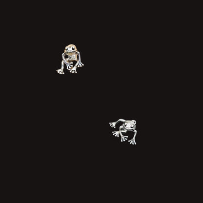 Silver Frog Stud Earrings