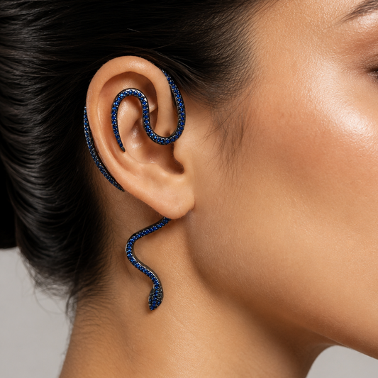 Blue Snake Ear Wrap