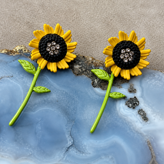 sunflower dangle earrings