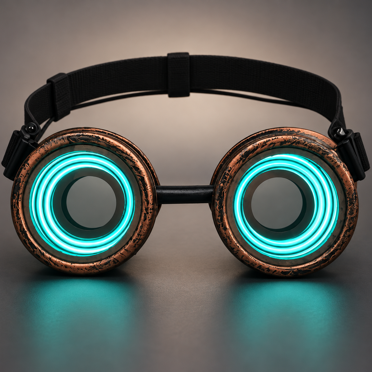 Handmade Copper Light-Up Steampunk Goggles | Cyberpunk X-Ray Cosplay Goggles for Halloween, EDM, Raves & Festivals