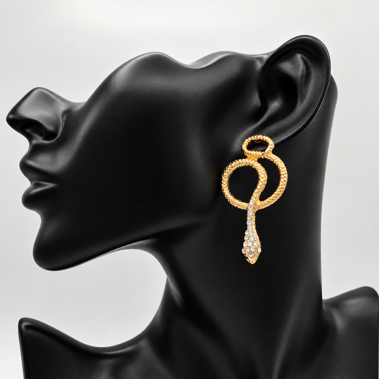 Gothic Gold Serpent Earrings | Victorian Statement Jewelry