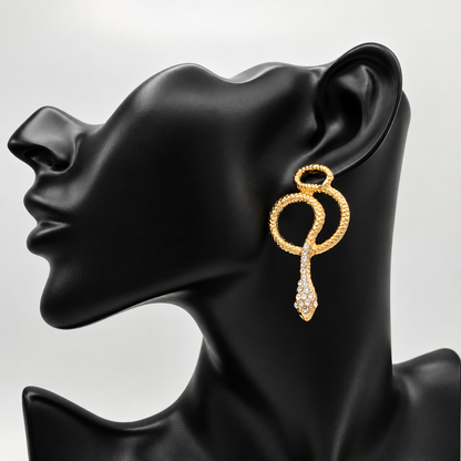 Gothic Gold Serpent Earrings | Victorian Statement Jewelry