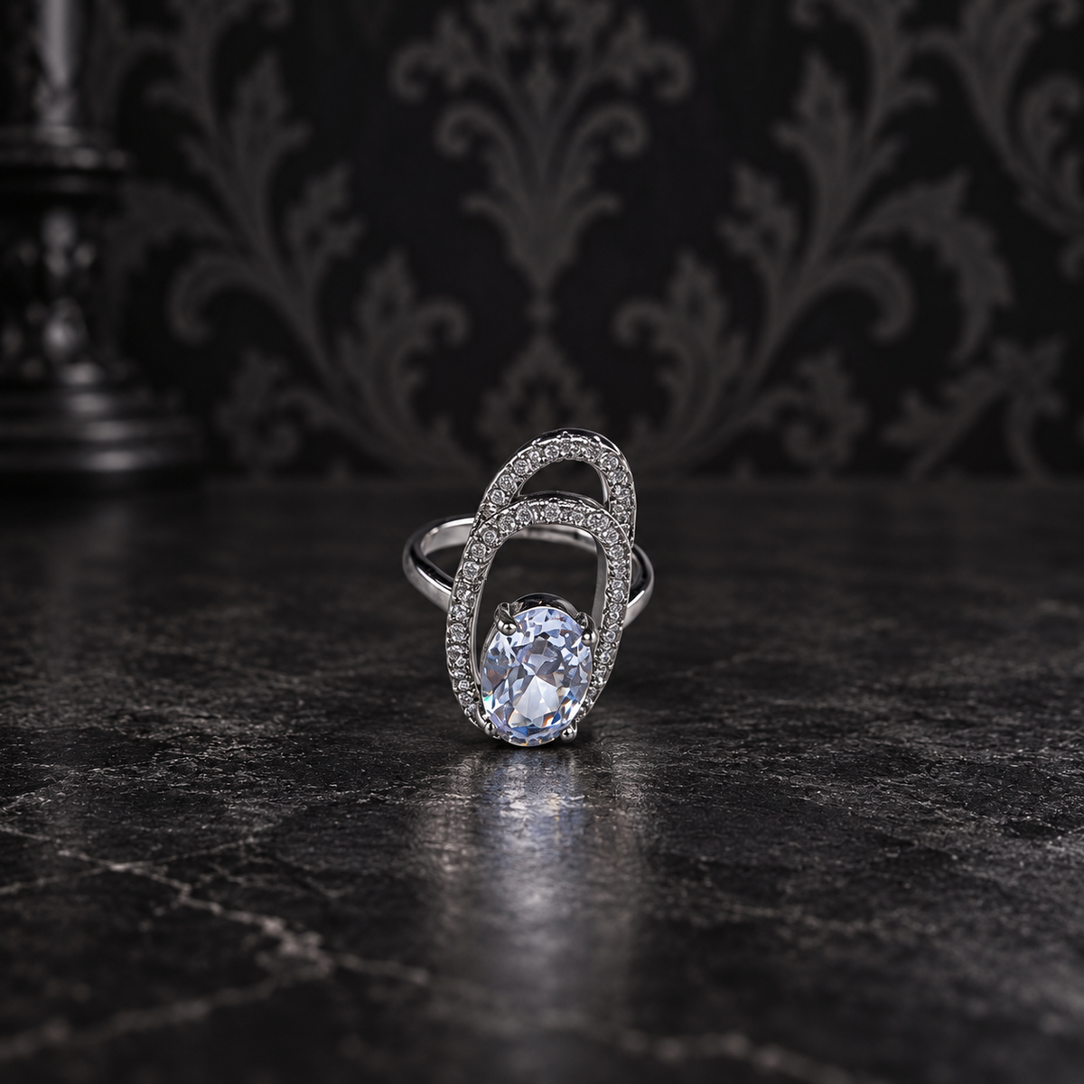 Gothic Crystal Fingernail Rings | Adjustable Silver-Tone Nail Tip Statement Jewelry