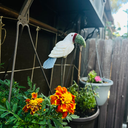 Hand-carved Gemstone Tropical Toucan Yard Stake | Wild Bird Statue Decoration