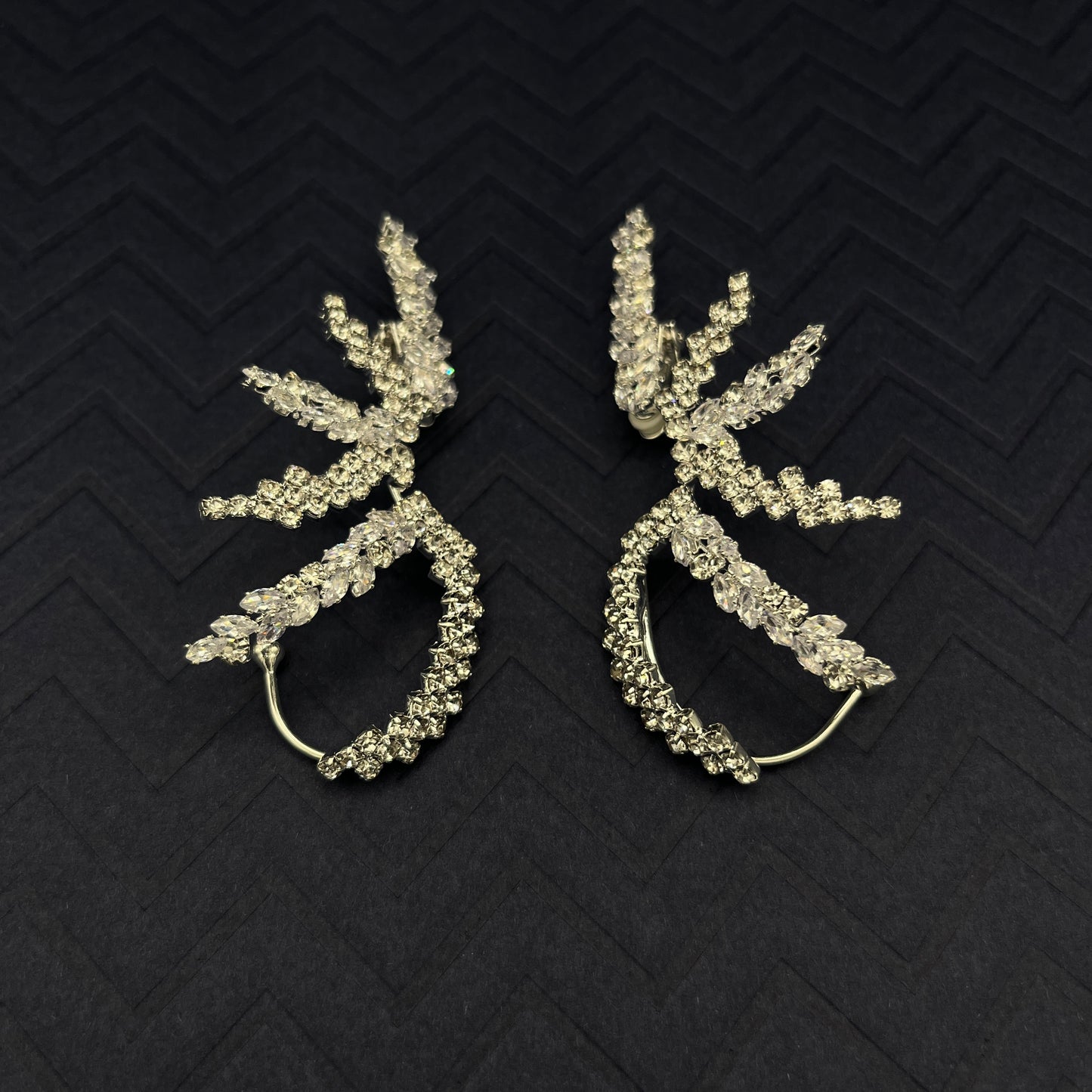Crystal Snowflake Ear Cuffs– No Piercing Rhinestone Flower Ear Wraps, Boho Jewelry