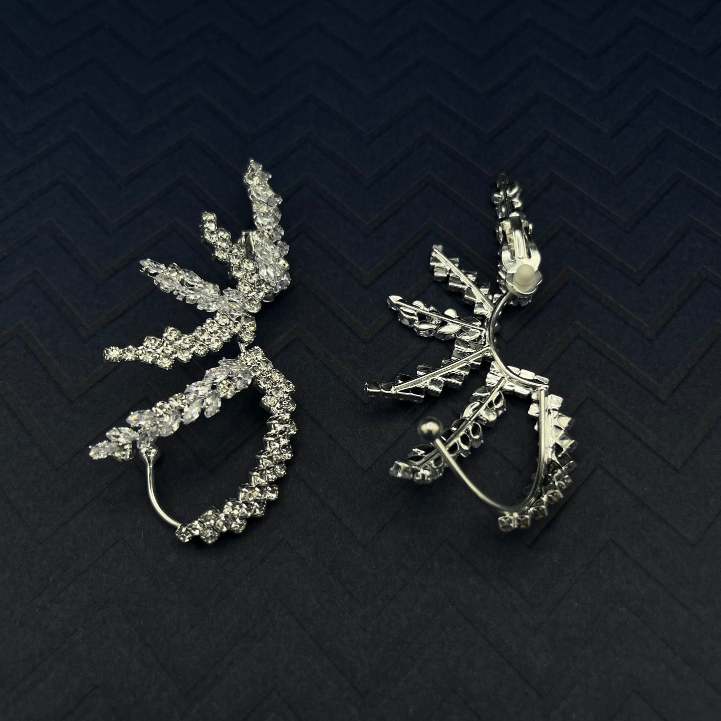 Crystal Snowflake Ear Cuffs– No Piercing Rhinestone Flower Ear Wraps, Boho Jewelry