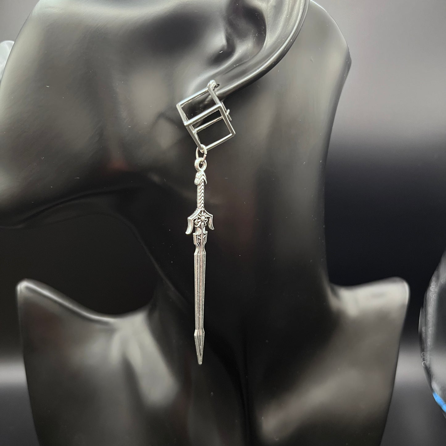 Silver Sword Dangle Earrings – Fencing-Inspired Boho Statement Jewelry
