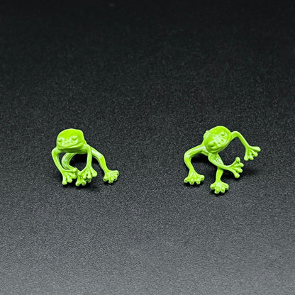 Green Frog Stud Earrings – Minimalist Animal Earrings | Nature Lover Jewelry