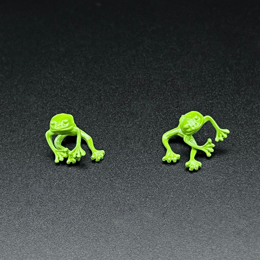 Green Frog Stud Earrings – Minimalist Animal Earrings | Nature Lover Jewelry