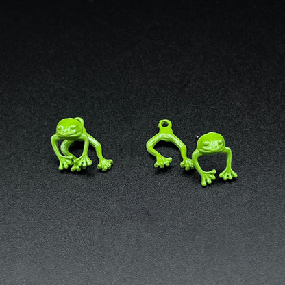 Green Frog Stud Earrings – Minimalist Animal Earrings | Nature Lover Jewelry