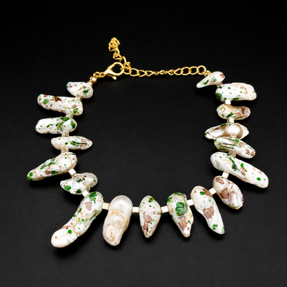Speckled shell pearl bracelet
