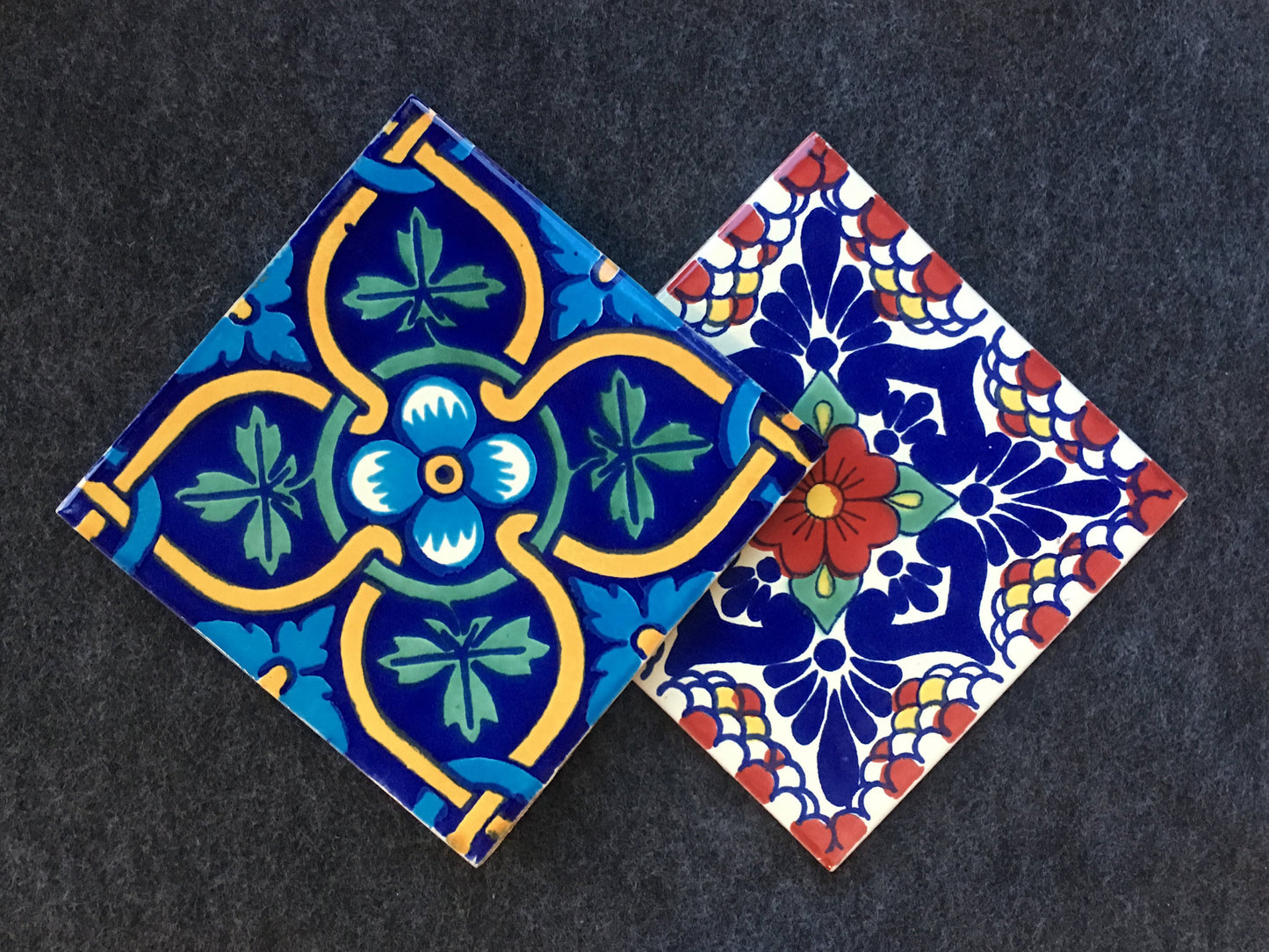 Hand-Painted Talavera Mexican Tile Coaster Trivet | 6x6 Inch Colorful Ceramic Coaster, Ideal for Outdoor & Nature Lovers