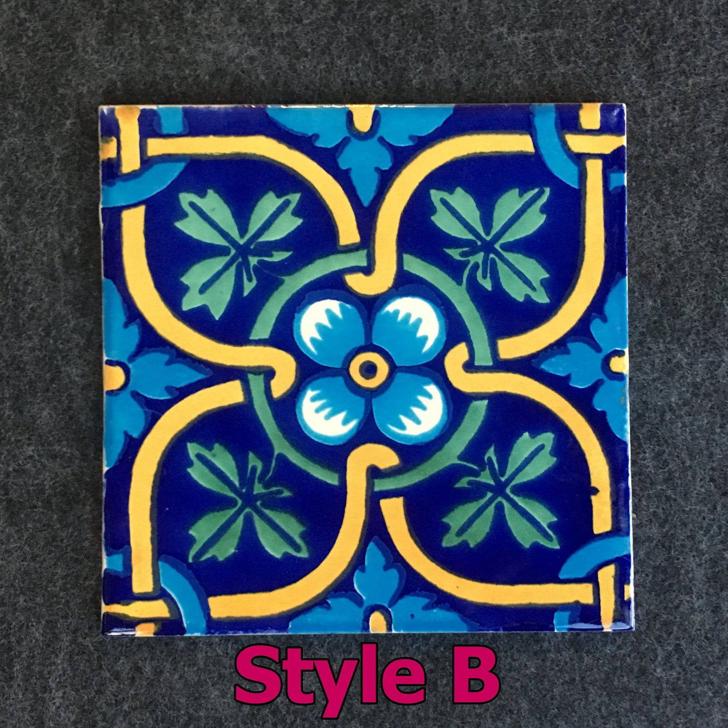 Hand-Painted Talavera Mexican Tile Coaster Trivet | 6x6 Inch Colorful Ceramic Coaster, Ideal for Outdoor & Nature Lovers