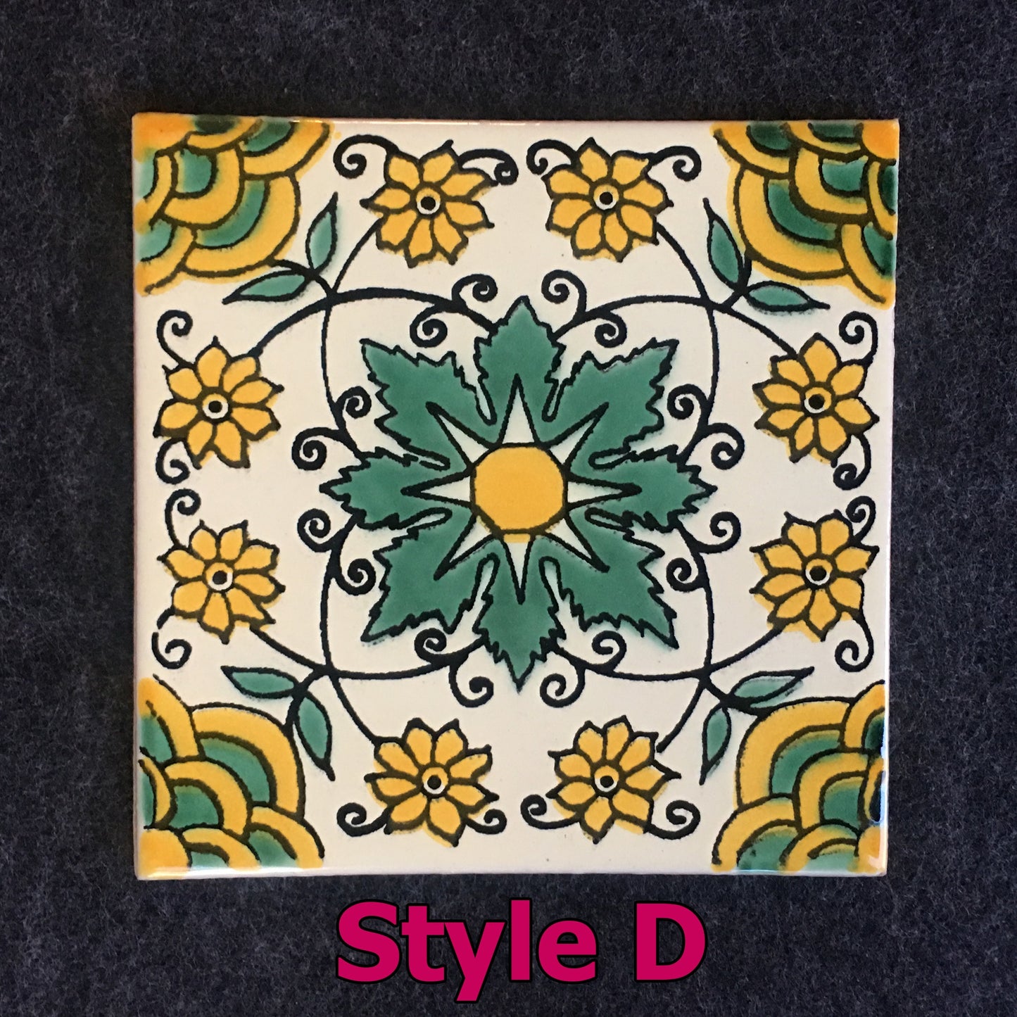 Hand-Painted Talavera Mexican Tile Coaster Trivet | 6x6 Inch Colorful Ceramic Coaster, Ideal for Outdoor & Nature Lovers