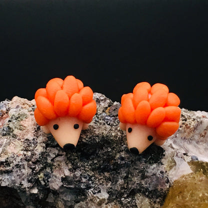 Quirky Clay Hedgehog Stud Earrings