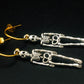Skeleton Skull Hoop Earrings - Victorian Gothic Gold and Silver Skull Hoops | Halloween & Day of the Dead Statement Jewelry