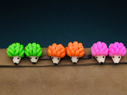 Quirky Clay Hedgehog Stud Earrings