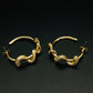 Victorian Gold Snake Hoop Earrings -  Serpent Huggie Hoops with Emerald Green Crystal Eyes | Gothic Gold Statement Earrings