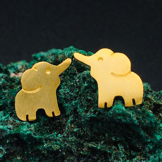 gold elephant studs