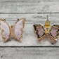 Pink Butterfly Earrings: Tourmaline-Colored Crystal Transparent Jade Butterfly Earrings, Art Deco Bohemian Minimalist Jewelry