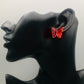 Handmade Ruby Red Butterfly Earrings – Boho Chic Art Deco Style Gift