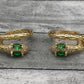 Emerald-Eyed Vintage Gold Snake Hoop Earrings | Bohemian Serpent Jewelry