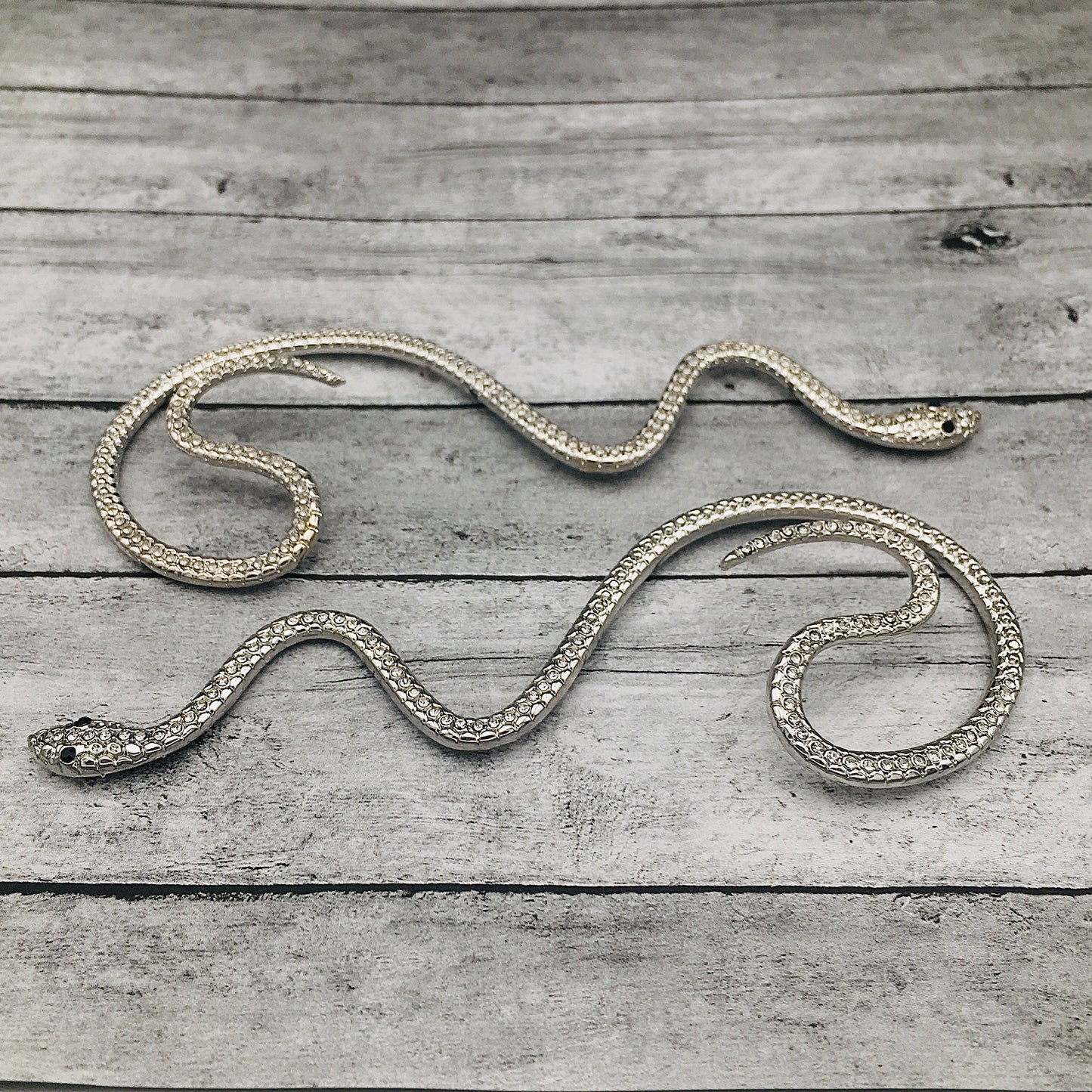 Silver Serpent Snake Ear Wrap - Bohemian Sparkling Snake Ear Cuff Statement Piece for Left or Right Ears without Piercing, Gift or Her, Him