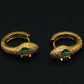 Victorian-Inspired Gothic Gold Snake Hoop Earrings with Emerald Green Eyes | Boho Chic Viper Design