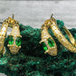 Emerald-Eyed Vintage Gold Snake Hoop Earrings | Bohemian Serpent Jewelry