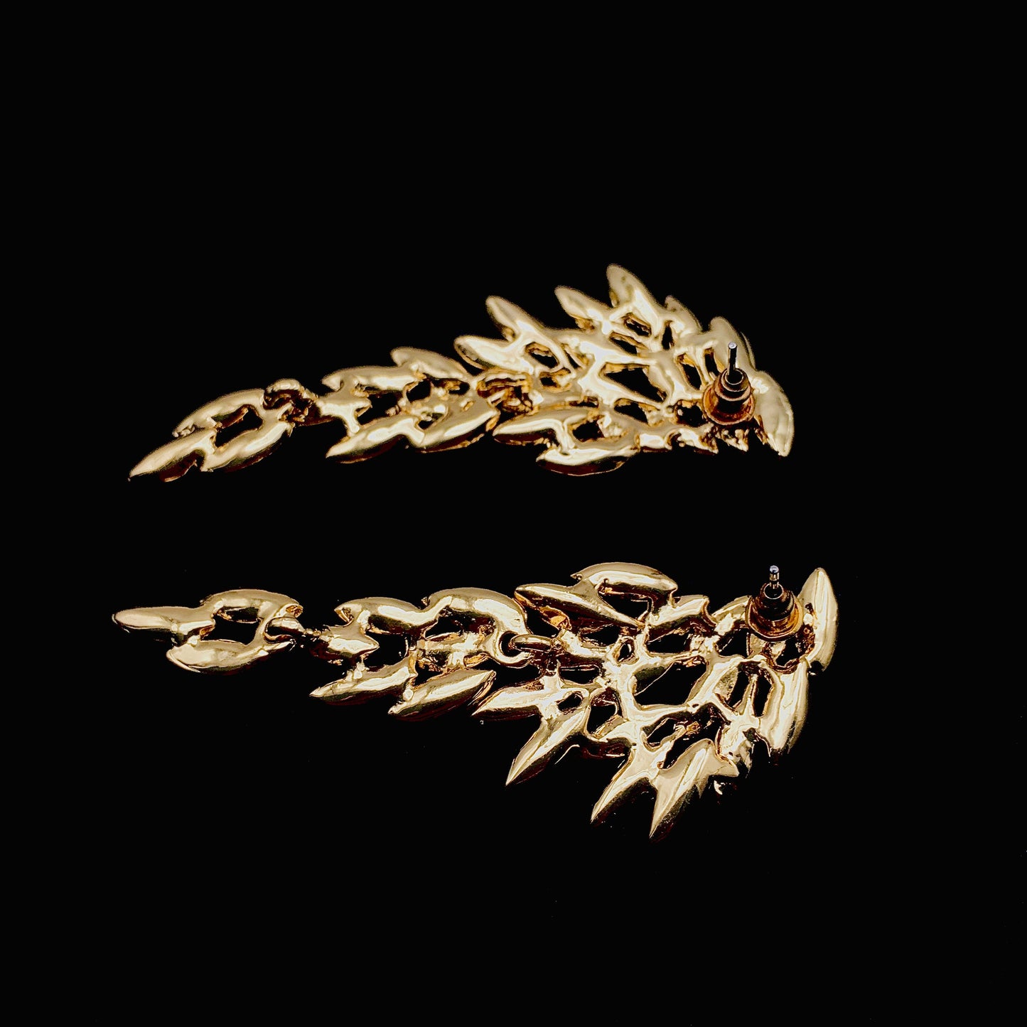 Victorian Gold Feather Wing Earrings: Angelic Boho Statement Jewelry for Weddings and Bridal Looks - Perfect Gift for Her