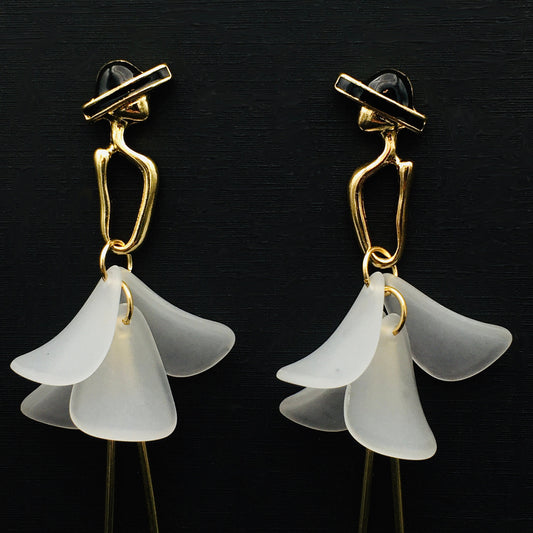 Stylish French Lady Figurine Dangle Earrings - Elegant Women with Hat Profile Earrings | Art Deco Statement Jewelry