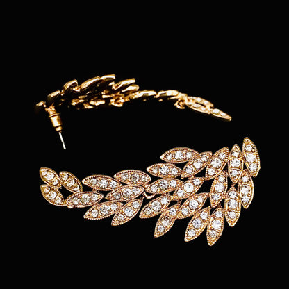 Victorian Gold Feather Wing Earrings | Angelic Boho Statement Jewelry for Weddings and Bridal Looks