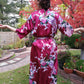 Peacock & Flower Blossoms Kimono Robe
