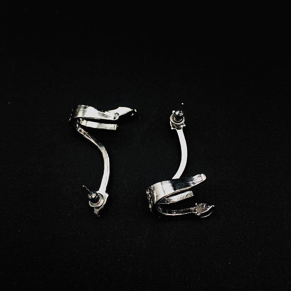 Silver Diamond Snake Ear Cuff | Punk Rock Vintage Serpent Clip Earring