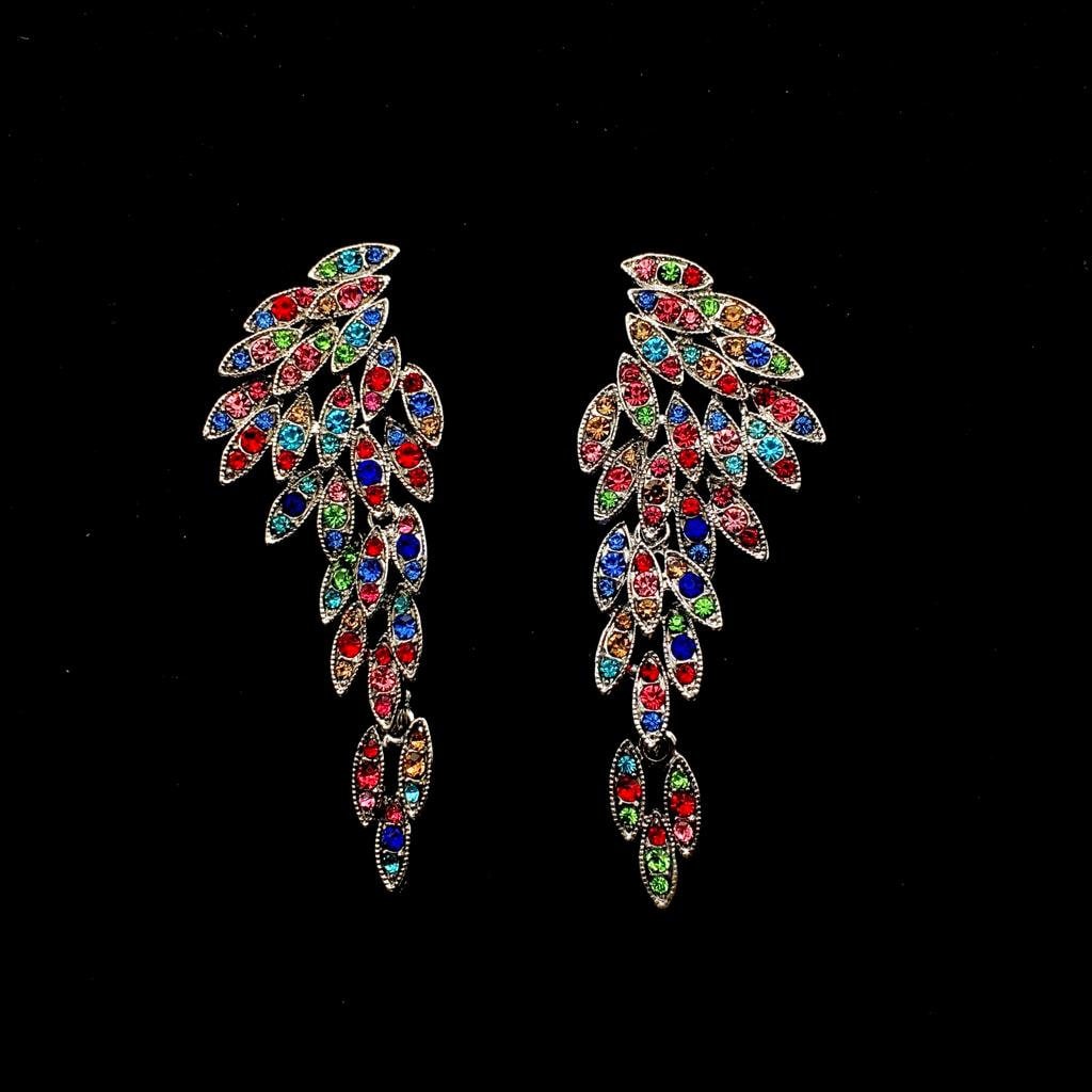 Vibrant Angel Feather Wing Earrings: Victorian Boho Elegance Dangles for Statement Jewelry, Perfect for Weddings and Hippie Chic