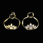 Golden Crystal Floral Hoop Earrings | Elegant Wildflower Dangles with Large Crystal Clusters