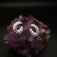 Ruby Red Crystal Floral Hoop Earrings- Natural Wild Flower Leaf Jewelry