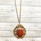 Vintage Gold Dragon Bloodstone Pendant Necklace