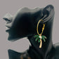 Tropical Gold Palm Tree Pearl Coconut Hoop Earrings | Summer Beach Vacation Dangle Earrings