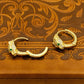 Gold Jaguar Hoop Earrings with Emerald Eyes